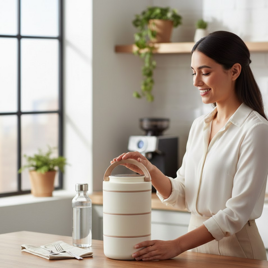 Ganesh Smart Stack 3 Layer Portable Lunch Box for Office, School, Picnic (3 Layer)