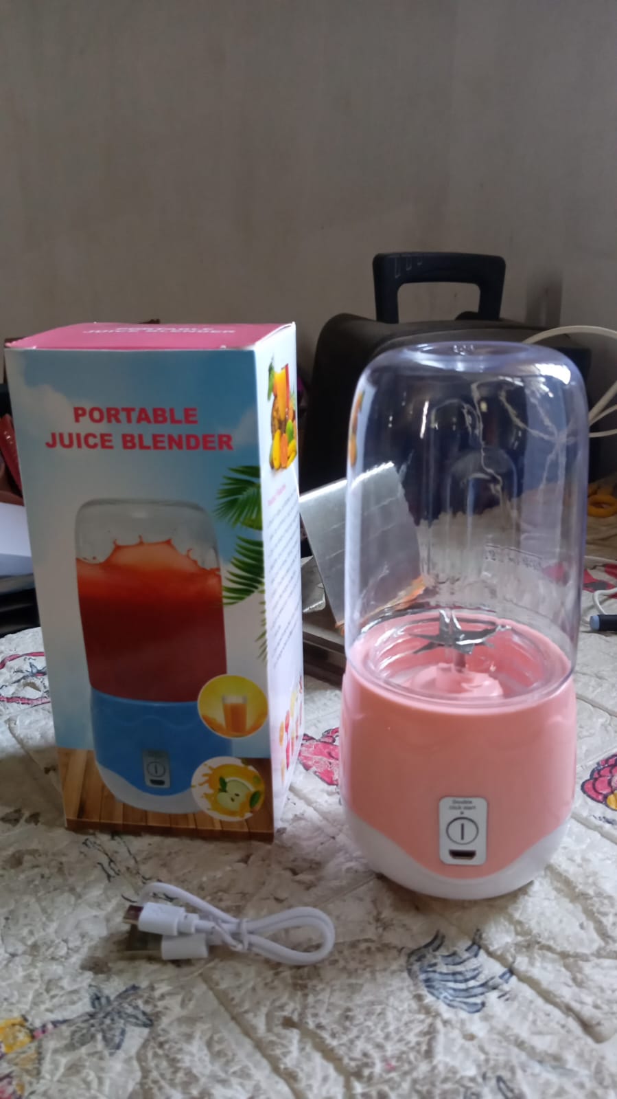 Portable Electric USB Juice Maker 6 blade Blender Grinder - 400ml