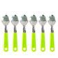 Modern 24-piece stainless steel cutlery set with stand for kitchen or dining room.