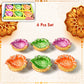 Decorative Hand Painted Clay Puja Diya (6 Pcs Set/ Mix Design)