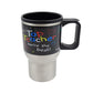 Stainless Steel Insulated Travel Mug - Double-Walled Vacuum Cup Lid & Handle, Tumbler