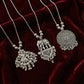 Oxidised Silver Finish Traditional Pendant Necklace – Mix Design (1 Pc)