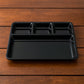 Plastic 4-Compartment Rectangular Meal Serving Tray – Sectioned Dining Plate (1 Pc)