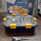 Stainless Steel Lunch Box 2 Section Lunch Box With Spoon