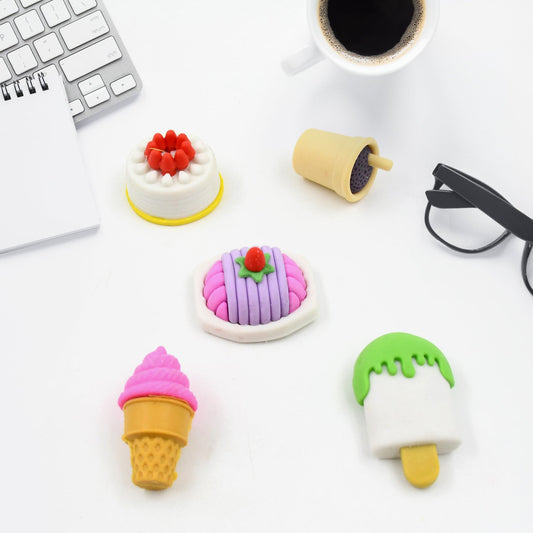 3D Mix Design Fancy & Stylish Colorful Erasers (1 Set)