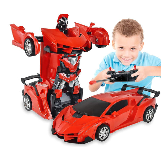 2 In 1 Automatic Robot Converted Remote Control Car With Light (1 Pc)