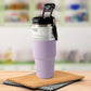 Stainless Steel Vacuum Insulated Coffee Mug with Straw & Tumbler (900 ml)