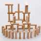 Wooden Tumbling Stacking Tower Game, Zenga tower (48 Pcs Blocks 2 Dices)