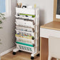 Movable Bookshelf, Large Capacity Rotatable Plastic Rolling Organization Shelf / Rack