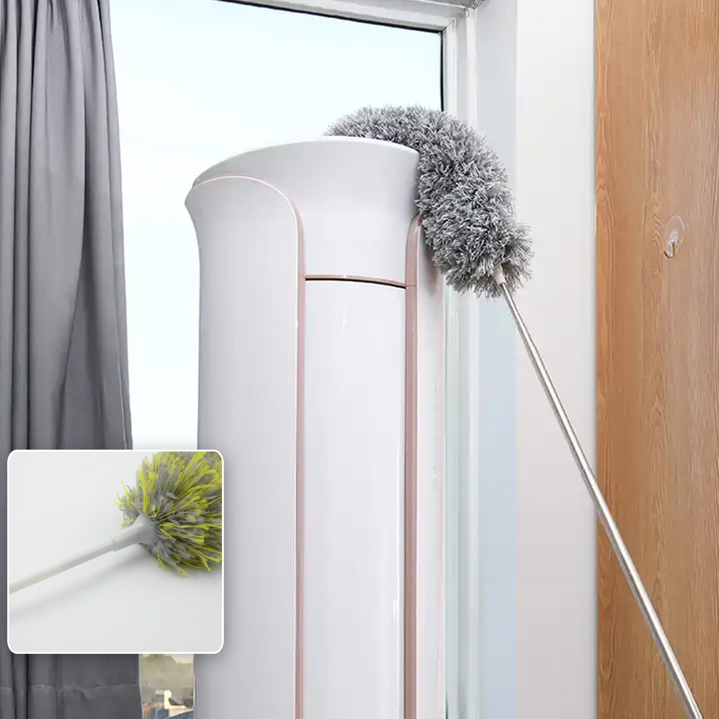 Long Handle Microfiber Duster – Extendable & Washable Cleaning Tool (62cm)