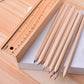 Colorful Wooden Pencil Set with Pencil box, Ruler, Sharpener (12 Pcs Set)
