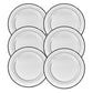 Round Plastic Dinner Plates Wedding Birthday Party Tableware Supplies (6 Pcs Set)