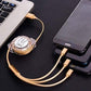 Retractable 3-in-1 Charger Cable for Phones & Android (1 Pc, Multi-USB)