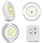 LED Light Under Closet Battery Powered Closet Wall Lamp with Remote, Set of 3