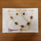 Traditional Lotus Design Necklace with Stud Earrings Set (1 Set)