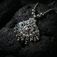 Oxidised Silver Finish Traditional Pendant Necklace – Mix Design (1 Pc)