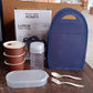 Steel Lunch Box Set (4 pcs, Black)