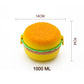 Burger Shape Lunch Box – Double Layer 1000ml Food Container with 2 Spoons for Kids