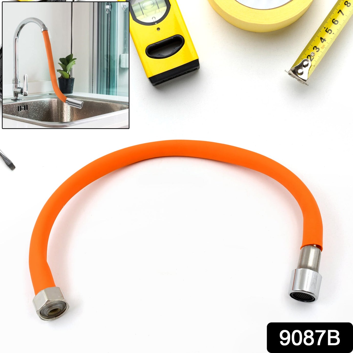 Flexible Water Tap Extender - 360° Adjustable Foaming Extension Tube Connector (46cm)