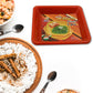 Square Plastic Halwa Dinner Plate Snacks Tray Set for Home Office 3 Pcs