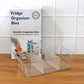 Plastic Refrigerator Organizer Bins, 1 Stackable Fridge Organizers with Handle, Clear Organizing Food Fruit Vegetables Pantry Storage Bins for Freezer kitchen Cabinet Organization and Storage (1 Pc Mix Color)