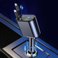 4-in-1 Super Fast Car Charger with Dual Built-In Cables, Dual USB Ports,