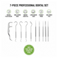 7 IN 1 STAINLESS STEEL TOOTHPICK FLOSSIER SET (1 SET / With Case)