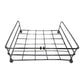 Secure wall-mounted stainless steel stand for set-top boxes.