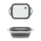Brown box 3-in-1 kitchen tool set for chopping, washing, and draining.