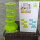 4 Section 360° Rotating Box Plastic Pickle Tower Spice Rack with 4 Spoons 1 Set