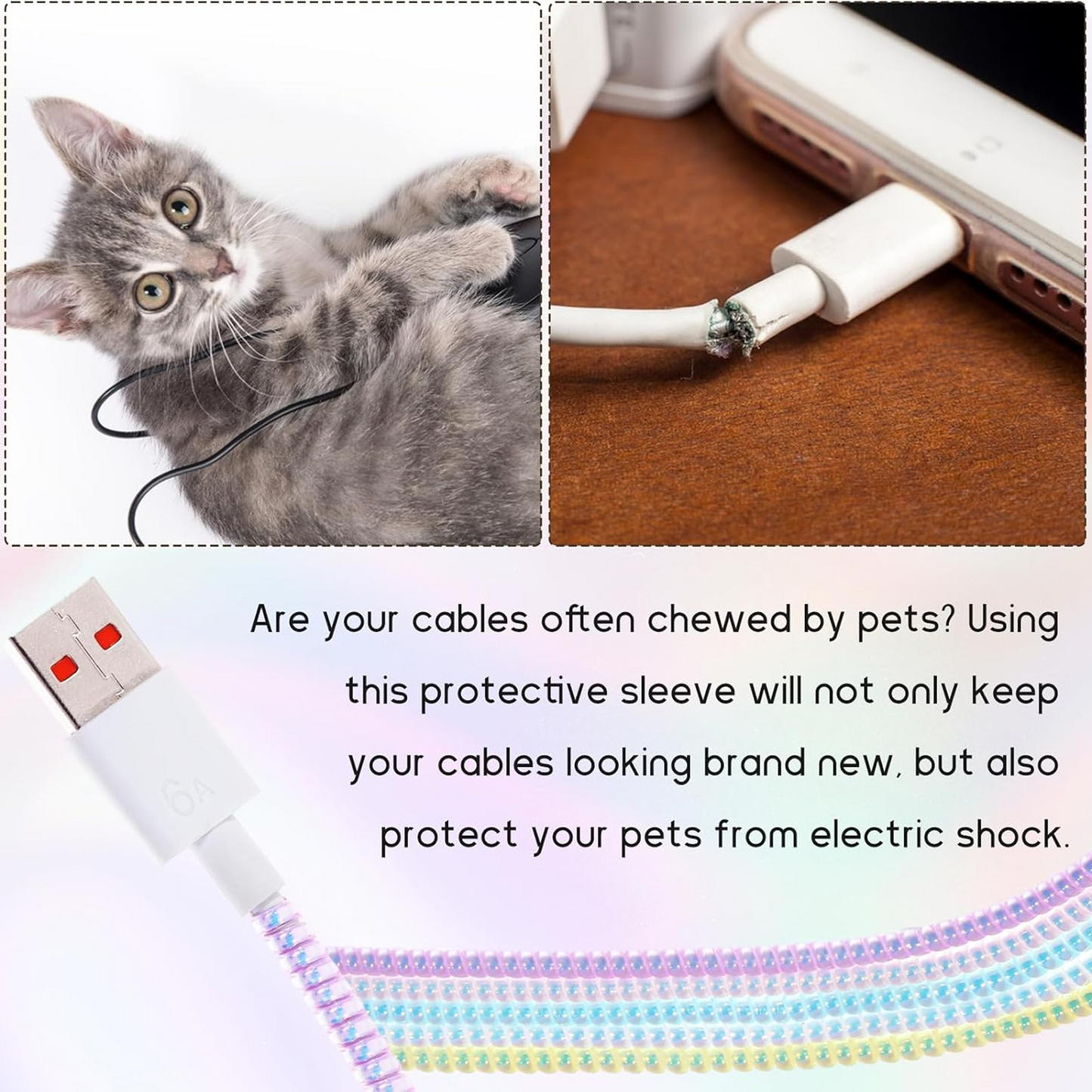 Metallic Cable Protector for Cords & Headphones (Spiral Wrap)