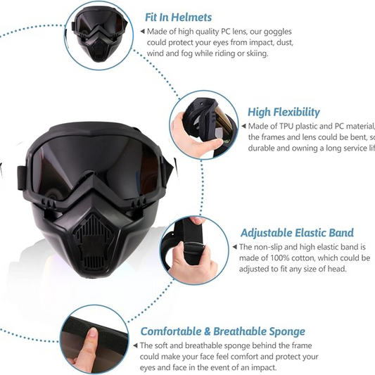 Motorcycle Goggles Off-Road Helmet Goggles Windproof Glasses Goggles Mask (1 Pc)
