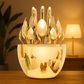Premium Cutlery Set 24 Pcs with Oval Shaped Stand  (Golden / 24 pcs set)
