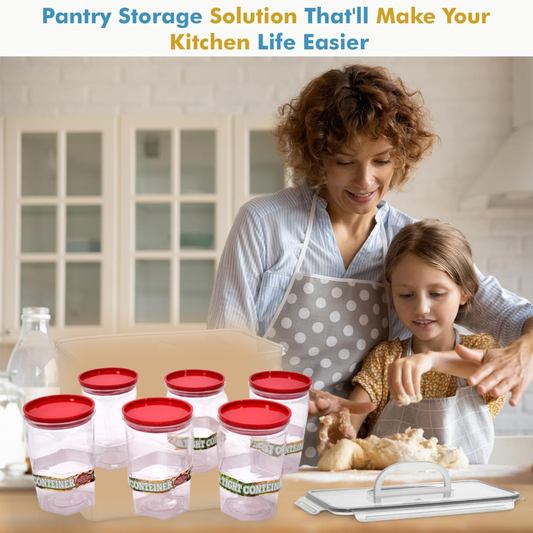 Air Tight Kitchen Storage Container (Approx - 1100Ml, Set of 6pcs)