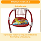 Multicolor Cartoon Design Baby Chair with Metal Backrest Soft Cushion for Kids 4 Pcs