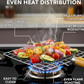 Kitchen Square Stainless Steel Roaster Jali, Barbecue Grill with Wooden Handle