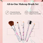 Floral Makeup Brush Set for Eyes, Lips, and Face (5 Pc)