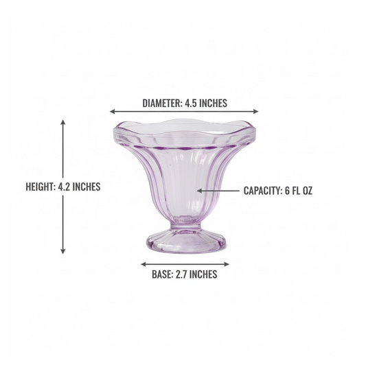 Crystal Plastic Ice-Cream Bowl Set – Serving Bowls (6 Pc)