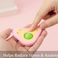 Cute Avocado-Shaped Mini Push Pop Keychain Toy with Strap (1 Pc)