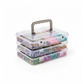 3-Tier Transparent Craft Storage Box with 18 Adjustable Compartments