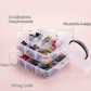 3-Tier Transparent Craft Storage Box with 18 Adjustable Compartments