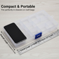 15-Grid Clear Plastic Jewelry Organizer Box with Dividers (1 Pc)