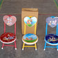 Heart Shape Cartoon Printed Foldable Kids Chair for Playrooms & Camping (1 Pc)