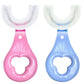U-shaped toothbrush designed for kids, featuring a colorful and ergonomic handle.