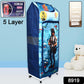 Multi Purpose Foldable Baby Wardrobe / Toy Box 5 Shelves Cartoon Printed