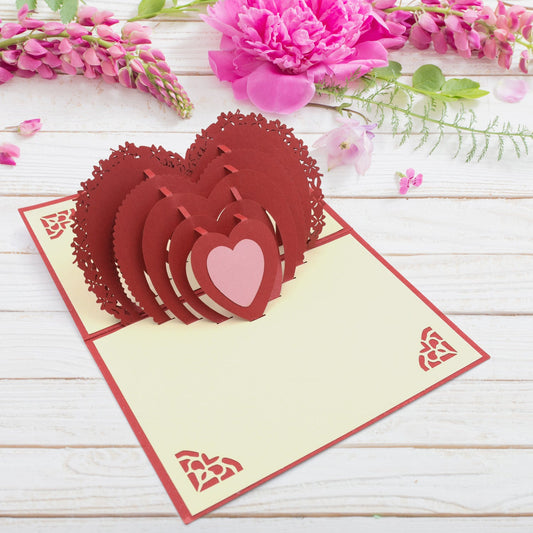3D -Up Greeting Card (1 Pc): Birthday, Love, Christmas