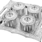 Airtight snack tray with 4 section bowls.
