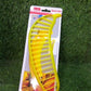 Plastic banana slicer with handle, for cutting fruit into slices for salads.