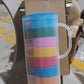 Rainbow Picnic Plastic Pitcher / Jug / Kettle Glass / Cup Set Water (9 Pcs Set)