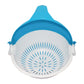 Handle-equipped bowl and strainer for convenient fruit and vegetable washing.